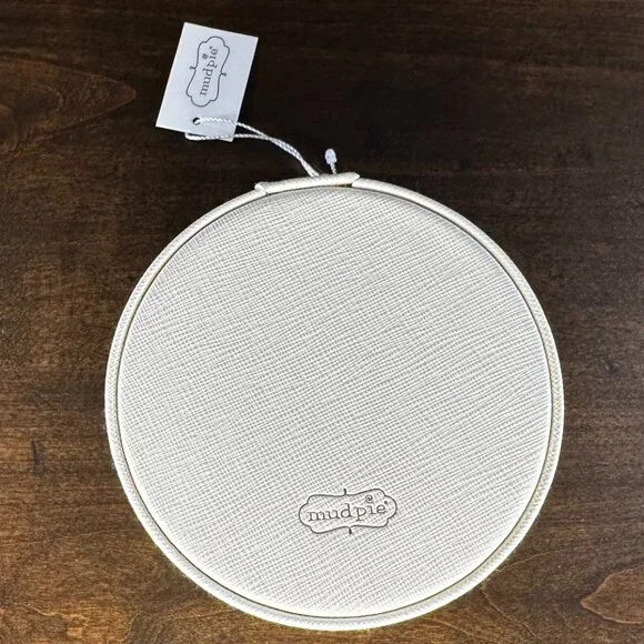 Mud Pie "good as gold' Round Jewelry Travel Box - NWT - Picture 2 of 5